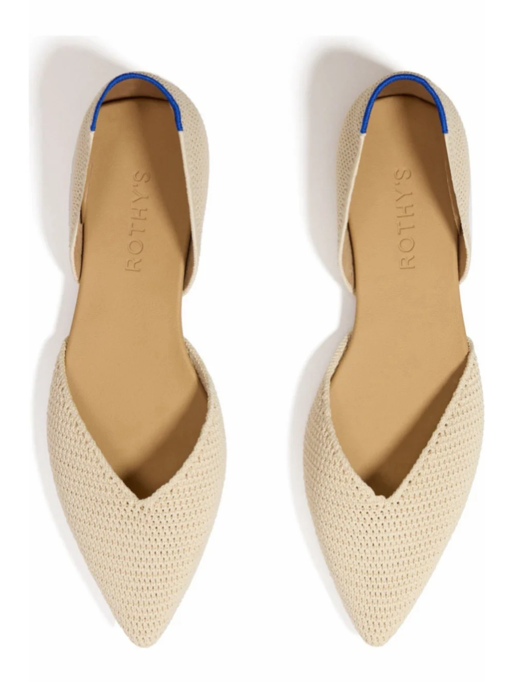 Rothy’s The D’Orsay Point Flat Conch Raffia Knit Size 9 EUC Slip On Comfort